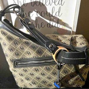 Dooley & Burke Monogram Handbag with Black Accents